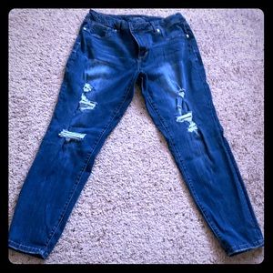 Maurice distressed high-rise skinny jeans